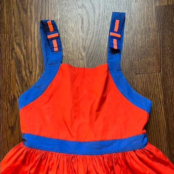 Jacadi Vibrant Orange/red and Blue Dress Dresses